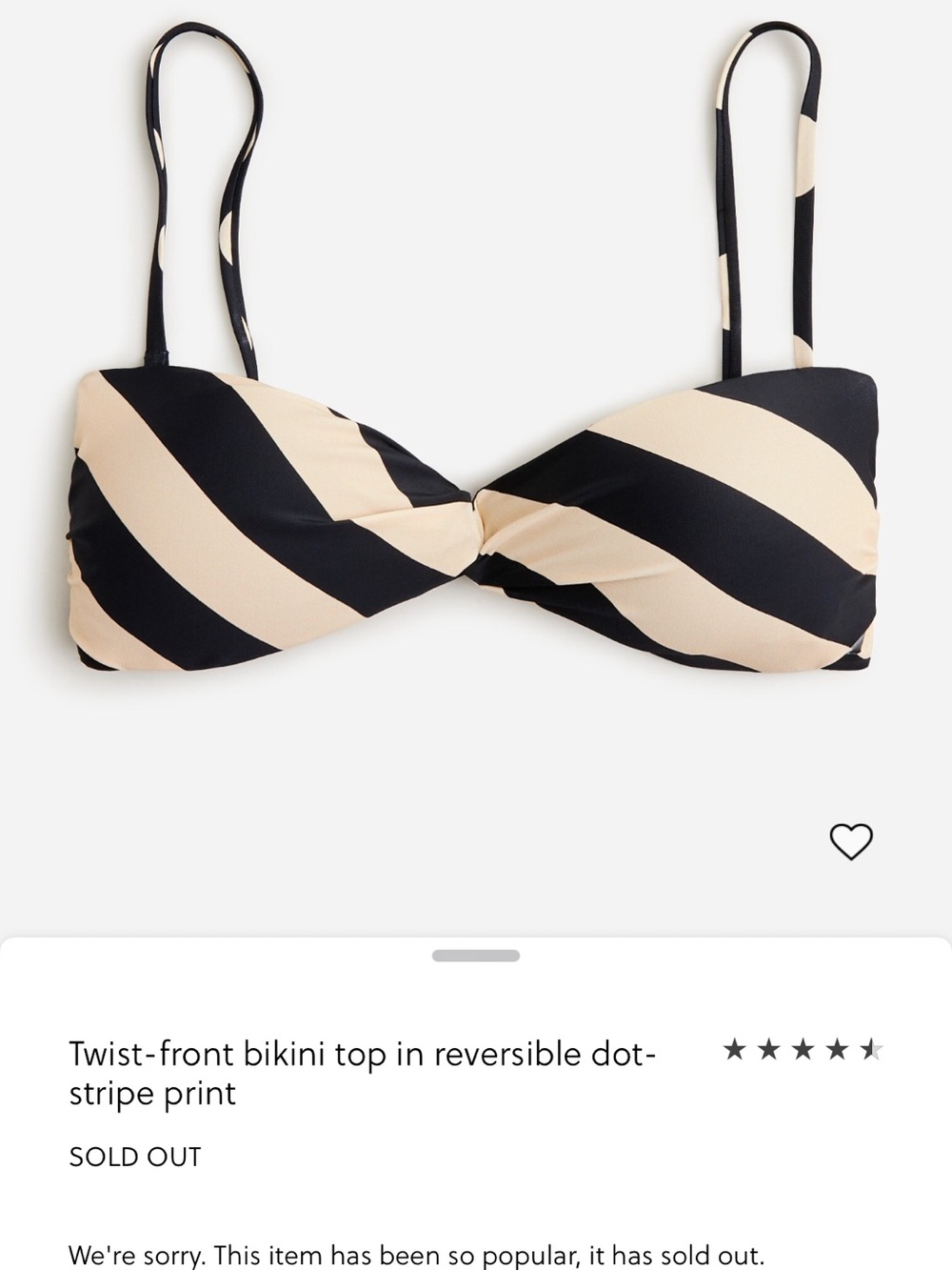 J. Crew Black and Beige Twist-Front Bikini Set (top and bottom)